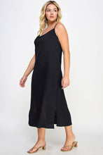 Load image into Gallery viewer, Curvy Cowl Neck Midi Slip Dress