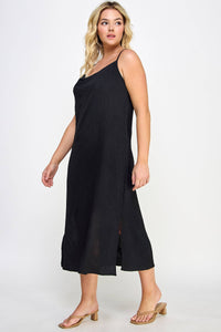 Curvy Cowl Neck Midi Slip Dress