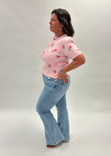 Load image into Gallery viewer, Floral Knit Puff Sleeve Sweater