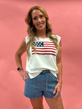 Load image into Gallery viewer, Curvy Flag Sleeveless Top
