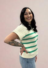 Load image into Gallery viewer, Drop Short Sleeve Striped Sweater