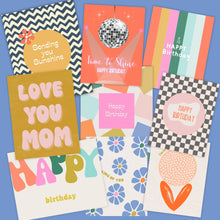 Load image into Gallery viewer, Big Bubble Letters Happy Birthday Card