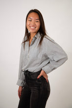 Load image into Gallery viewer, Pinstripe Oversized Shirt | Denim Blue