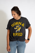 Load image into Gallery viewer, Hawkeyes Born &amp; Raised Vintage Charcoal by Raygun