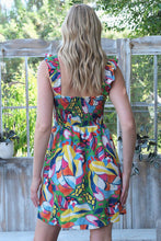 Load image into Gallery viewer, Ruffle Strap Printed Dress