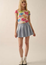 Load image into Gallery viewer, Floral Short Sleeve Mesh Top