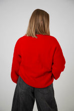 Load image into Gallery viewer, Embroidered Bow Knit Sweater | Red
