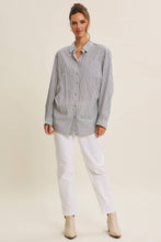 Load image into Gallery viewer, Pinstripe Oversized Shirt | Denim Blue