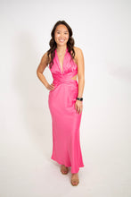 Load image into Gallery viewer, V neck Side Cutout Cross Back Dress