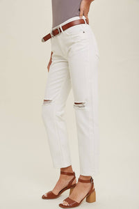 Straight Leg Distressed Jeans by Wishlist