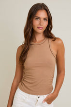Load image into Gallery viewer, Exposed Seam Ribbed Tank | Tan