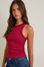 Load image into Gallery viewer, Exposed Seam Ribbed Tank | Burgundy