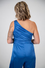 Load image into Gallery viewer, One Shoulder Satin Jumpsuit
