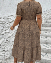 Load image into Gallery viewer, Curvy Leopard Tiered Dress