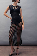 Load image into Gallery viewer, Crochet Knit Hollow Out Maxi Dress | Black
