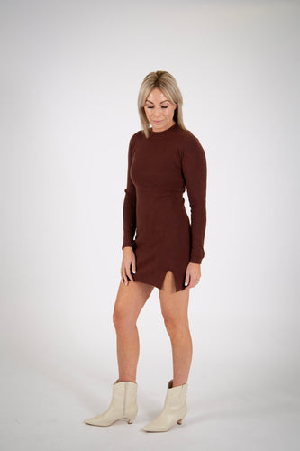 Side Slit Knit Mini Dress