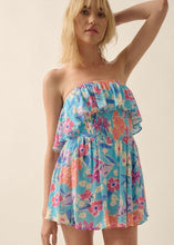 Load image into Gallery viewer, Strapless Floral Skort Dress