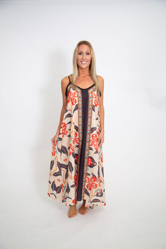 Floral Geometric A-Line Dress
