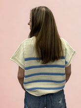 Load image into Gallery viewer, Drop Short Sleeve Striped Sweater
