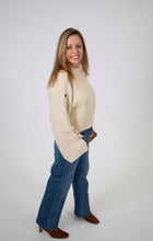 Load image into Gallery viewer, Button Sleeve Boxy Sweater | Beige