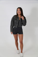 Load image into Gallery viewer, Cropped Denim Jacket with Elastic Band by Mica Denim