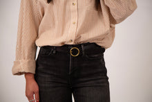 Load image into Gallery viewer, Brass-Toned Circle Buckle Belt