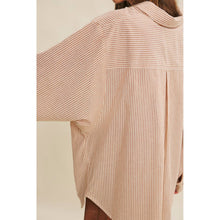 Load image into Gallery viewer, Pinstripe Oversized Shirt | Caramel