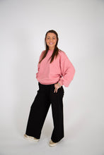 Load image into Gallery viewer, Back Pleated French Terry Crewneck | Rose