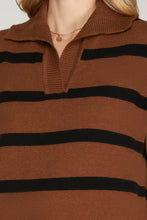 Load image into Gallery viewer, Drop Shoulder Stripe Knit Top