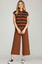 Load image into Gallery viewer, Drop Shoulder Stripe Knit Top