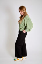 Load image into Gallery viewer, Back Pleated French Terry Crewneck | Olive