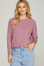 Load image into Gallery viewer, Drop Shoulder Striped Top