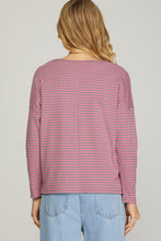 Load image into Gallery viewer, Drop Shoulder Striped Top