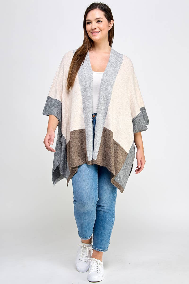 Curvy Colorblock Cardigan