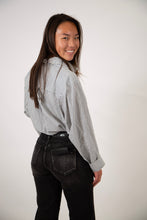 Load image into Gallery viewer, Pinstripe Oversized Shirt | Denim Blue