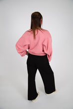 Load image into Gallery viewer, Back Pleated French Terry Crewneck | Rose