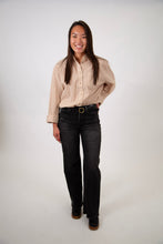 Load image into Gallery viewer, Pinstripe Oversized Shirt | Caramel