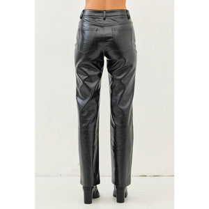 Metallic Straight Leg Pants