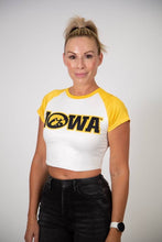 Load image into Gallery viewer, Iowa Hawkeyes Cropped Tee