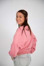 Load image into Gallery viewer, Back Pleated French Terry Crewneck | Rose