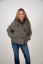 Load image into Gallery viewer, Herringbone Oversized Cropped Peacoat