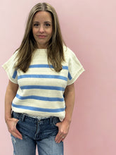 Load image into Gallery viewer, Drop Short Sleeve Striped Sweater