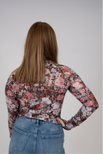 Load image into Gallery viewer, Floral Mesh Top | Brown Multi