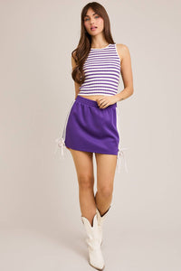Striped Cropped Tank | Purple