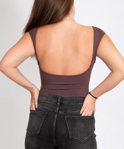 Open Back Bodysuit | Brown