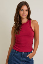 Load image into Gallery viewer, Exposed Seam Ribbed Tank | Burgundy