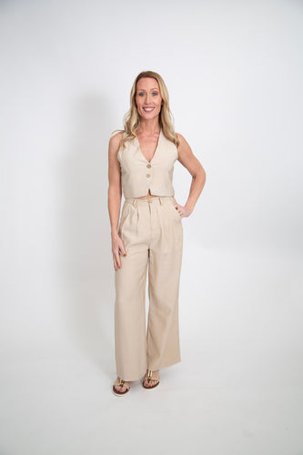 Wide Leg Pleated Trouser