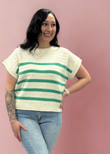 Load image into Gallery viewer, Drop Short Sleeve Striped Sweater