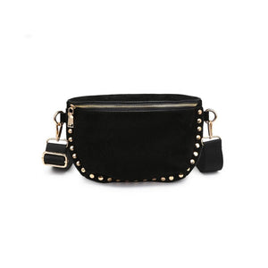 Gizelle Suede Crossbody Bag | Black