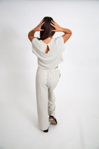 Striped Drawstring Pants | Ivory